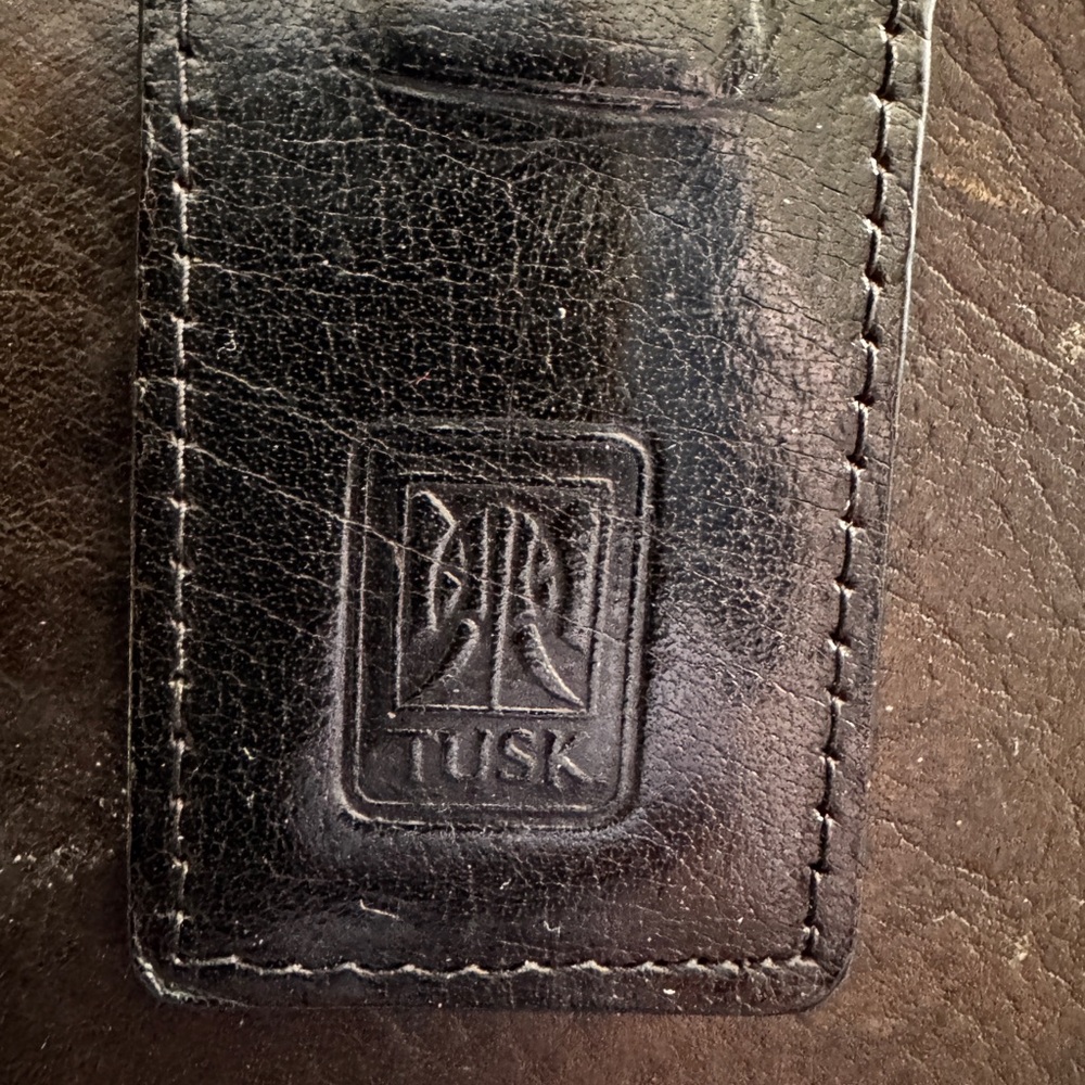 Tusk Black Leather Bag